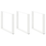 VIDAXL Pieds de table a manger forme de U 2 pcs blanc 100x(72-73) cm
