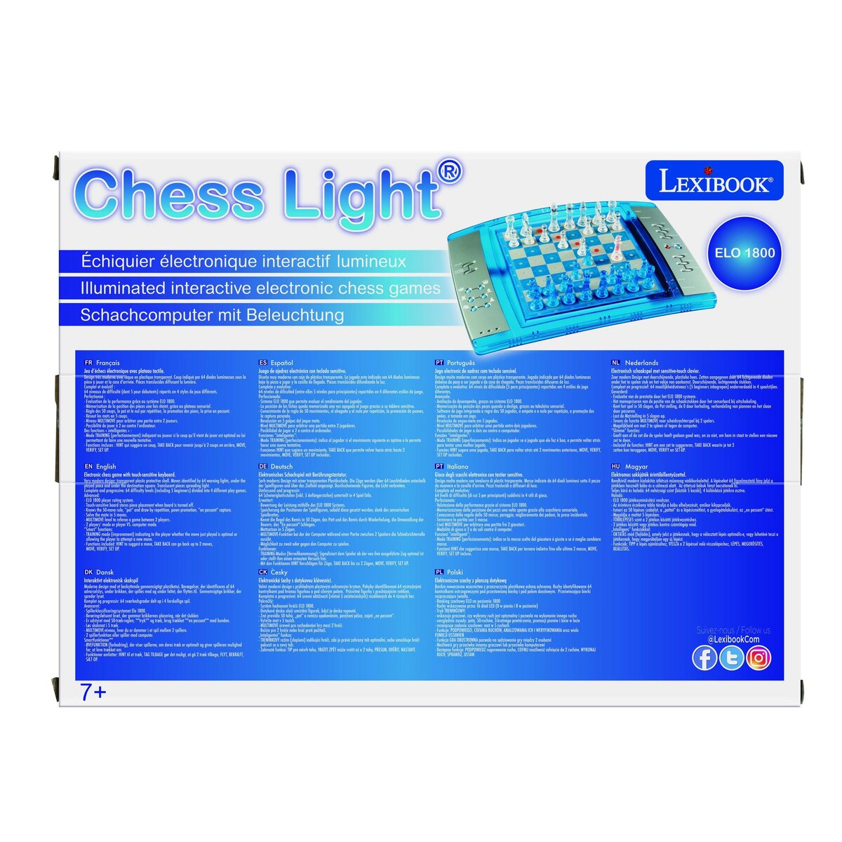Lexibook ChessLight Jeu d'échecs électronique lumineux