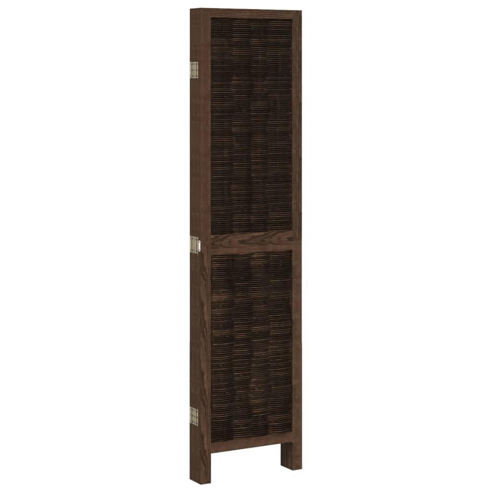 Voir la diapositive 5 : VIDAXL Cloison de separation 5 panneaux marron fonce paulownia massif