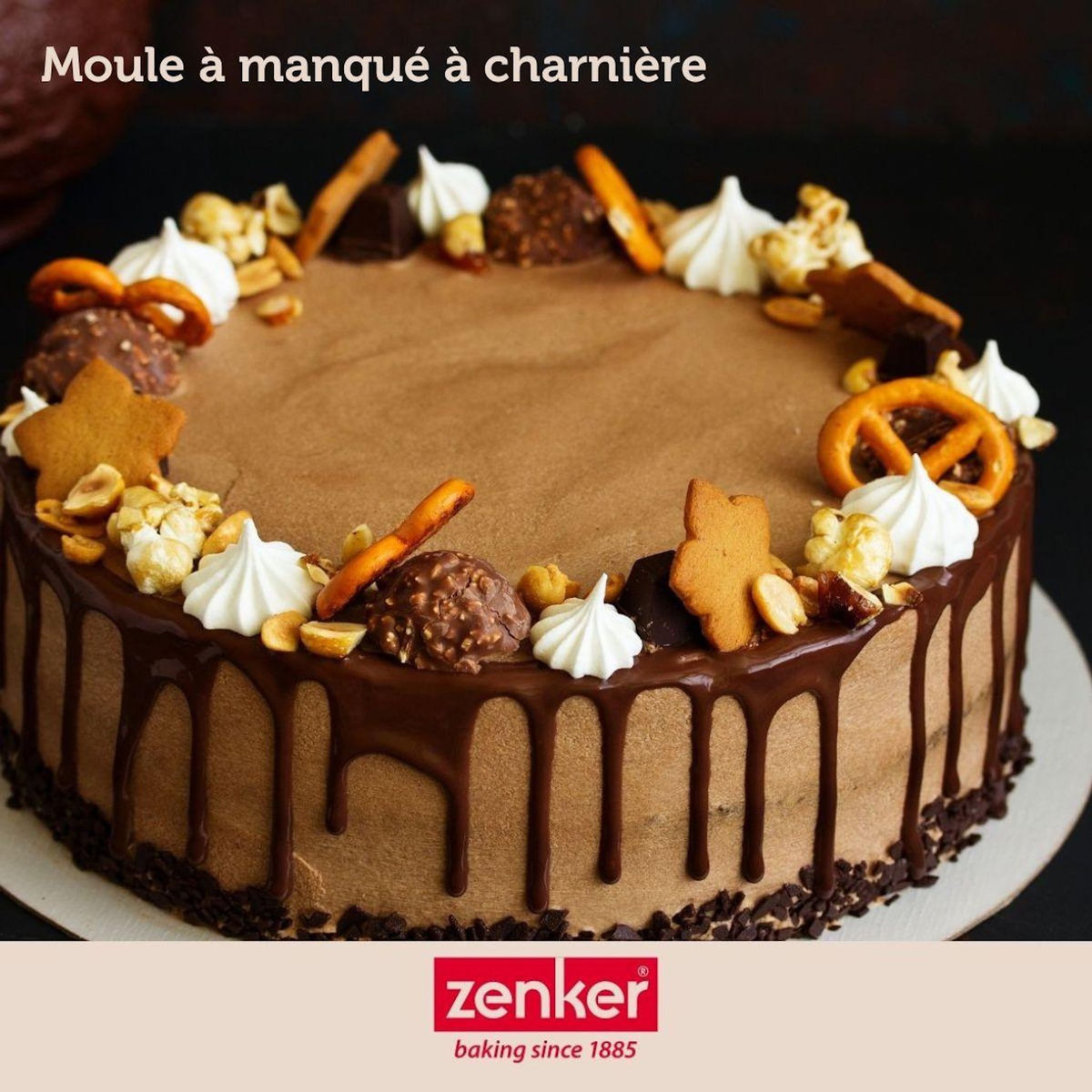 ZENKER Set pâtisserie avec moule à manqué 25 cm, 2 bols à mixer, verre mesureur et spatule Zenker