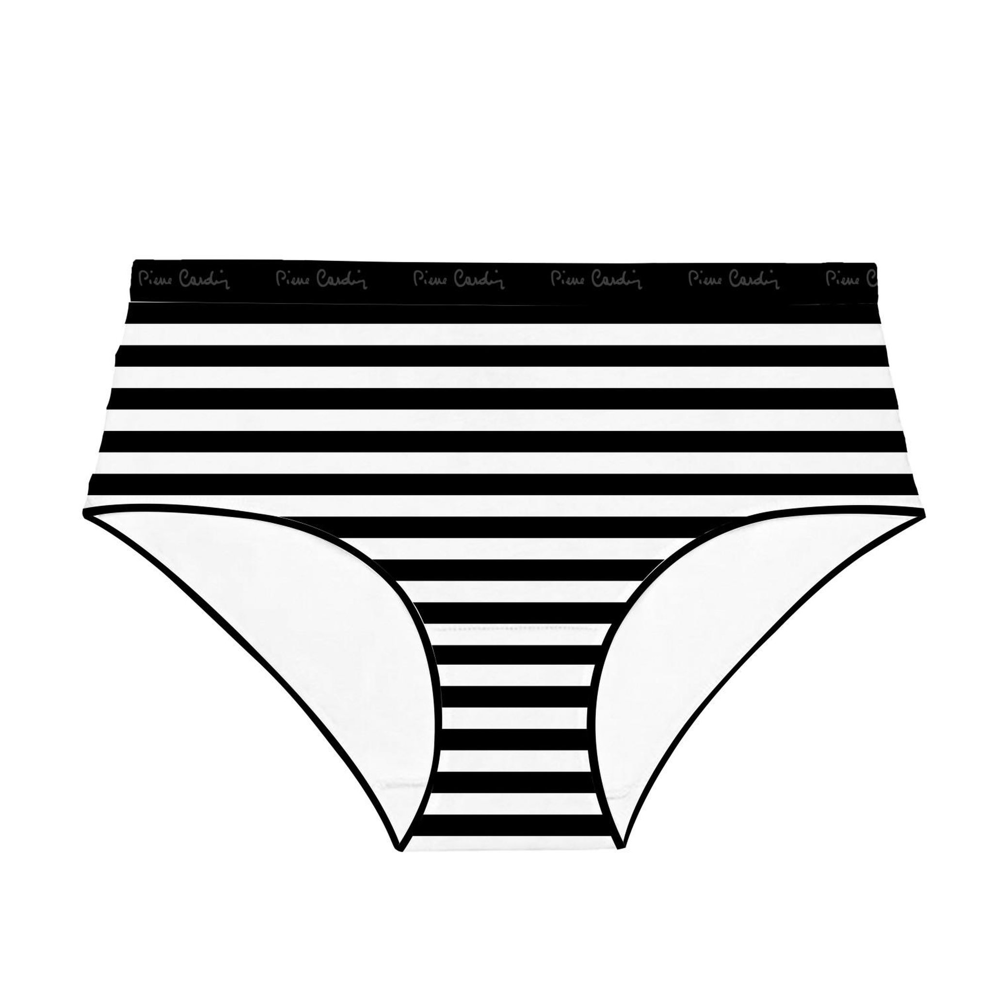 Voir la diapositive 5 : PIERRE CARDIN Lot de 3 culottes femme  en coton uni imprimé ceinture fine 2cm pck25