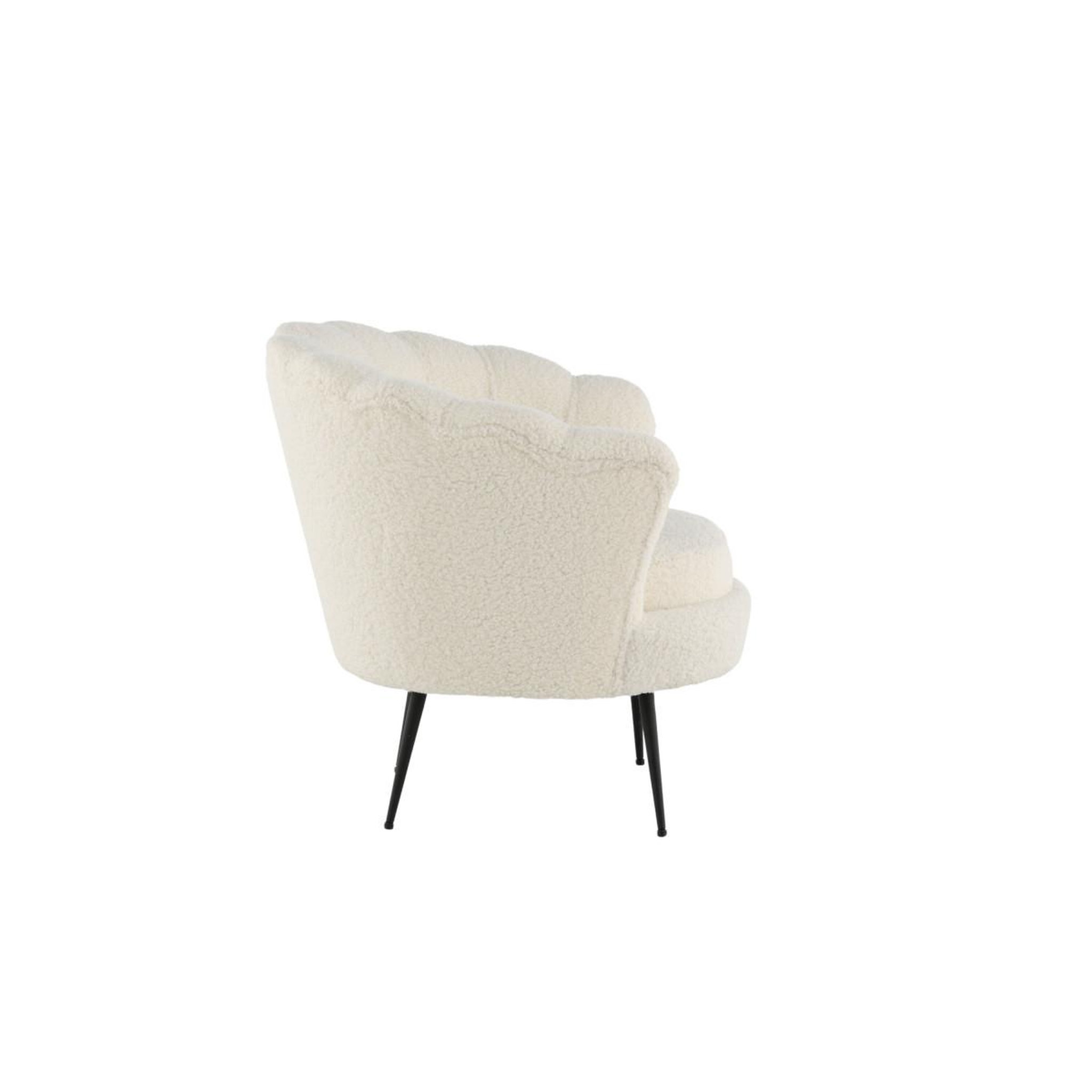 Voir la diapositive 3 : Paris Prix Fauteuil coquillage bouclette  calais  83cm blanc