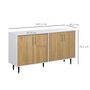 Voir la diapositive 3 : HOMCOM Buffet meuble de rangement 2 placards 2 portes avec étagères réglables blanc chêne clair