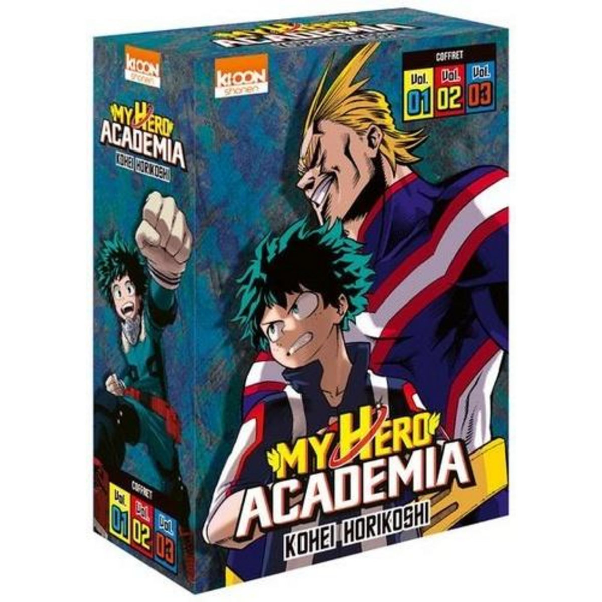  MY HERO ACADEMIA : COFFRET EN 3 VOLUMES. TOME 1, IZUKU MIDORIYA : LES ORIGINES ; TOME 2, DECHAINE TOI, MAUDIT NERD ! ; TOME 3, ALL MIGHT, Horikoshi Kohei
