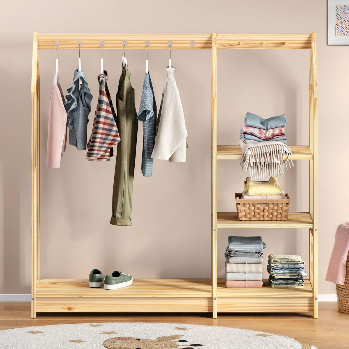 IDIMEX Penderie enfant SALLY en pin massif