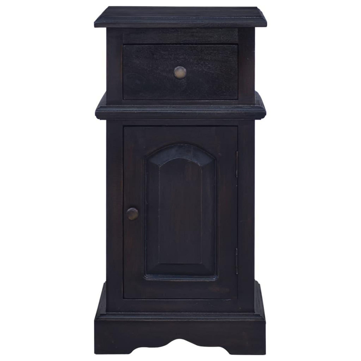 VIDAXL Table de chevet cafe noir clair bois d'acajou massif