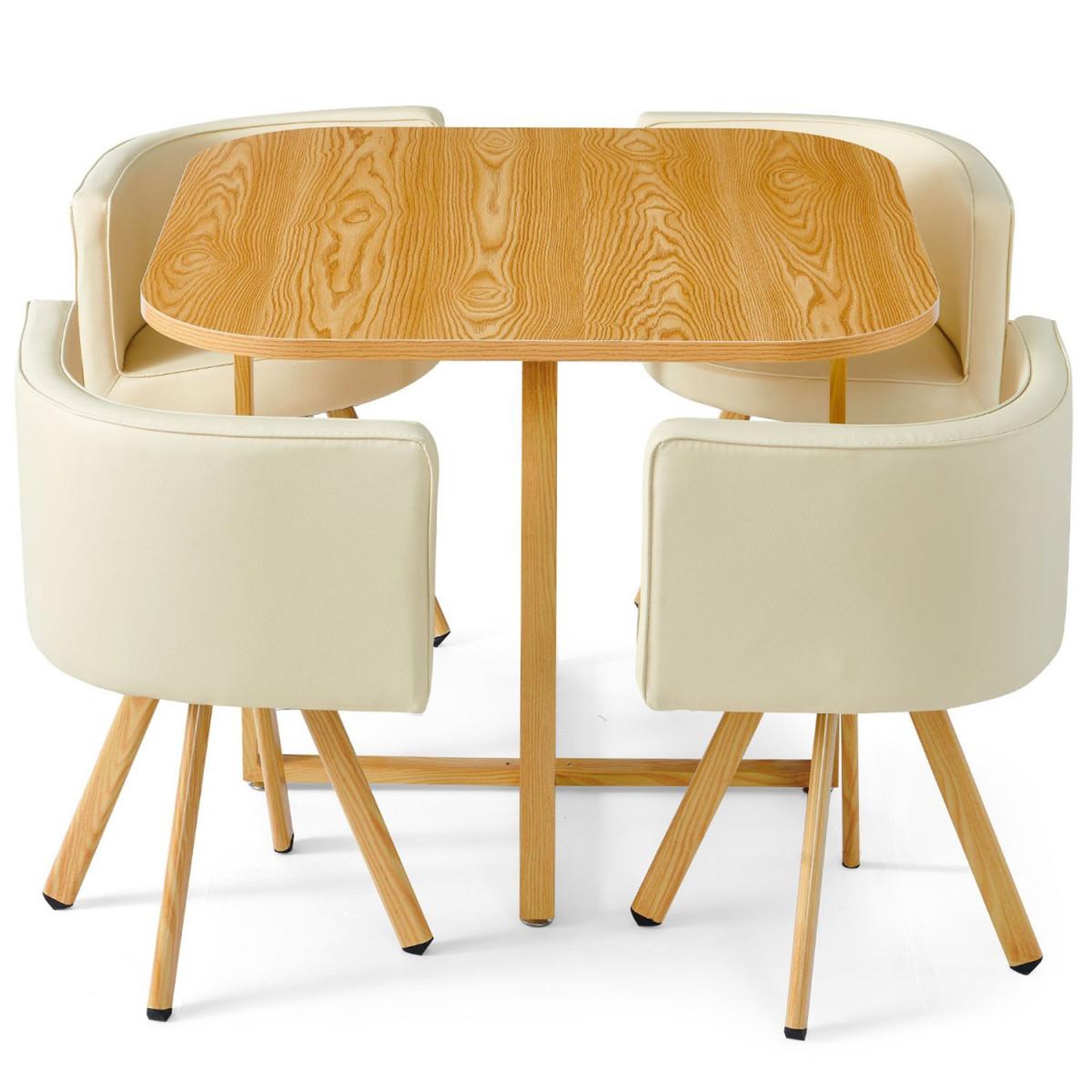 Voir la diapositive 2 : Paris Prix Ensemble Table de Repas & 4 Chaises Design  Norway  Beige