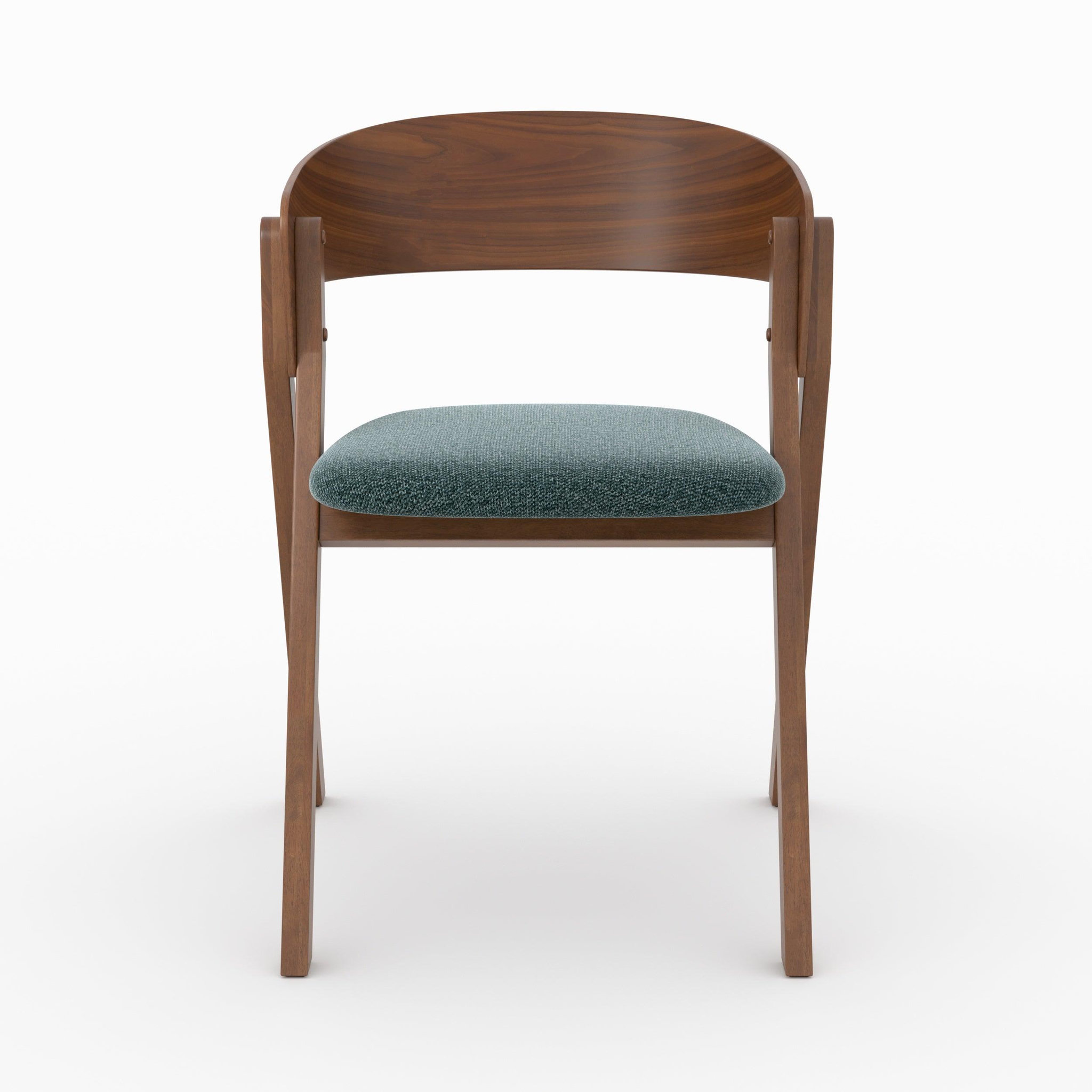 Voir la diapositive 5 : MAISON PAVANE Chaise en bois d'hévéa et tissu vert chiné-héloïse