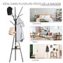 Voir la diapositive 6 : HOMCOM HOMCOM Porte-manteau trépied design contemporain branches étagère + 9 patères dim. 45L x 45l x 180H cm métal marron