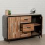 Voir la diapositive 4 : Paris Prix Buffet 2 Portes en Teck Industriel  Fusion  140cm Naturel