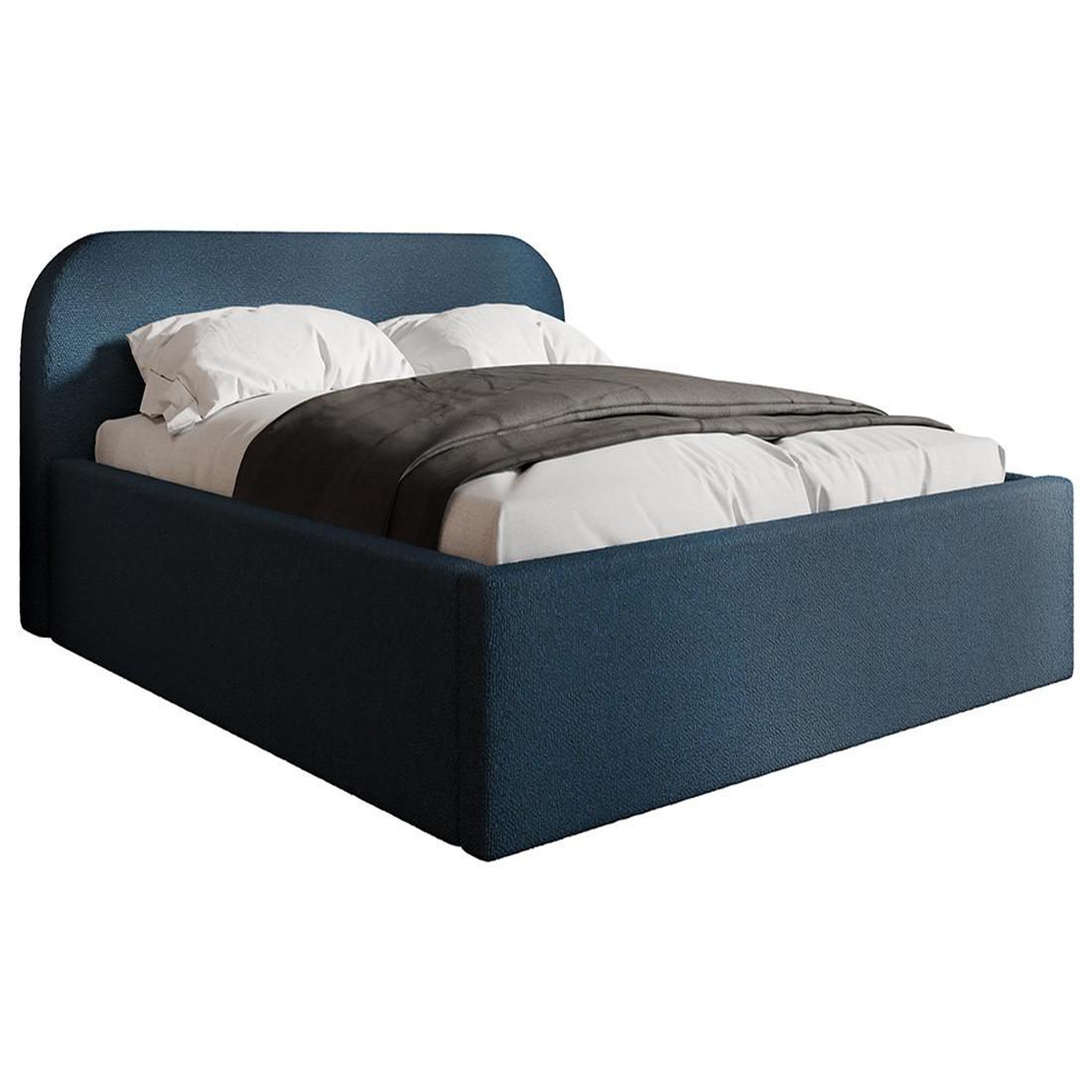 Voir la diapositive 2 : BEST MOBILIER Orane - lit coffre - 160x200 cm - en tissu bouclette