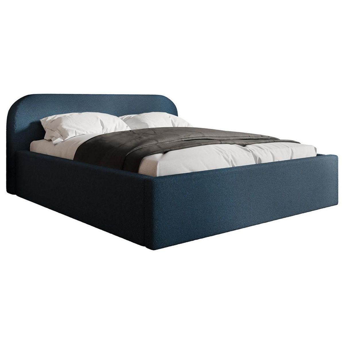 BEST MOBILIER Orane - lit coffre - 160x200 cm - en tissu bouclette