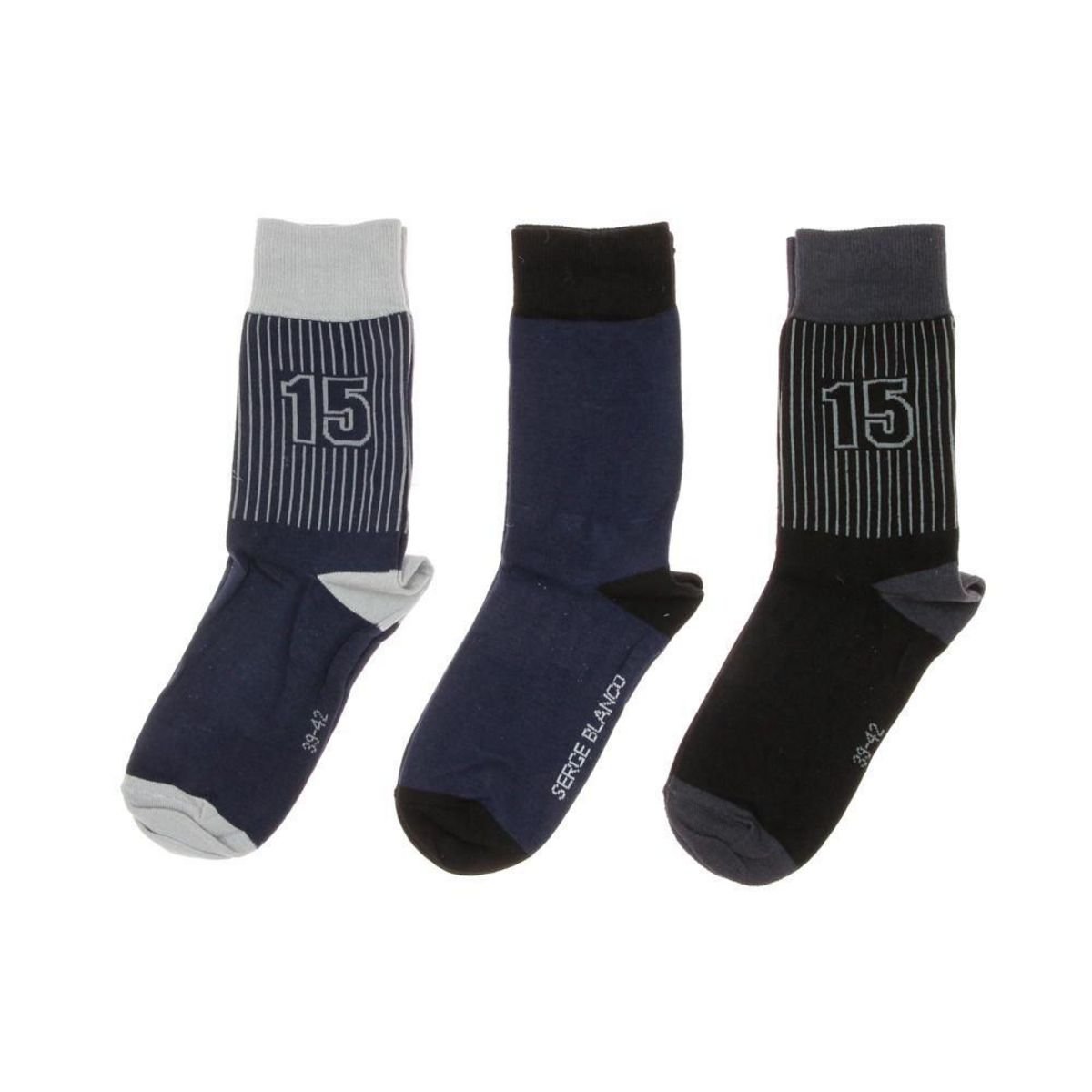 SERGE BLANCO x3 paires de chaussettes /Marine Homme Serge Blanco NNL