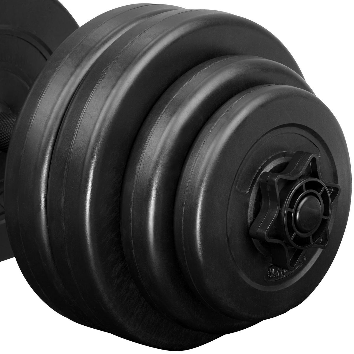 tectake Ensemble d'haltères diamètre de 25 mm noir