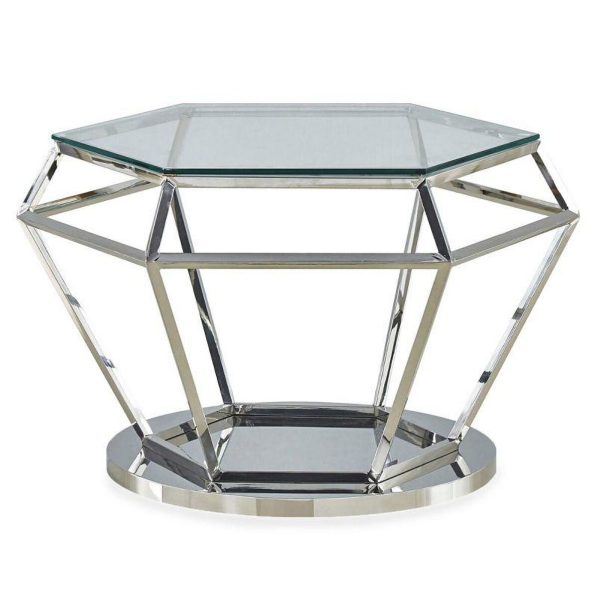 Paris Prix Table Basse Design  Ruby  80cm Transparent & Argent