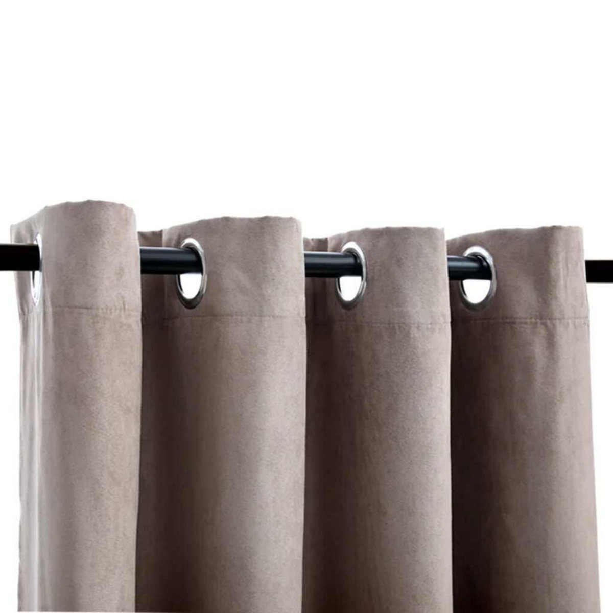 VIDAXL Rideaux occultants avec anneaux en metal 2 pcs Taupe 140x225 cm