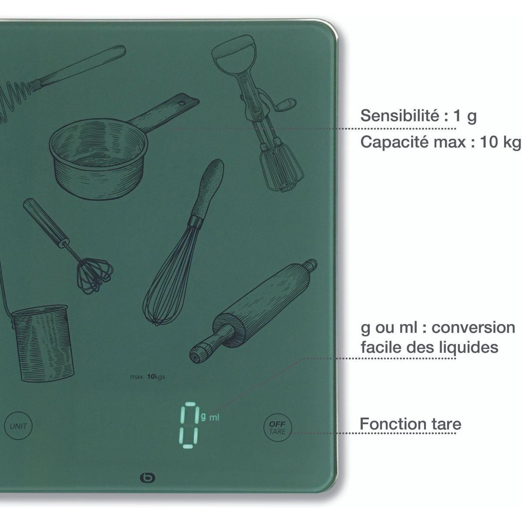 Voir la diapositive 4 : ESSENTIEL B Balance de cuisine EBC10V