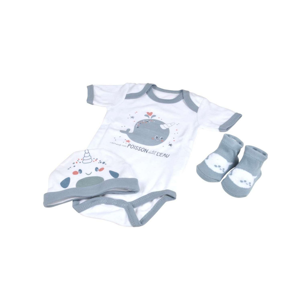 BEBE DOUCEUR Coffret de naissance avec body, bonnet et chaussettes