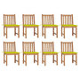 Voir la diapositive 1 : VIDAXL Chaises de jardin lot de 8 avec coussins Bois de teck massif