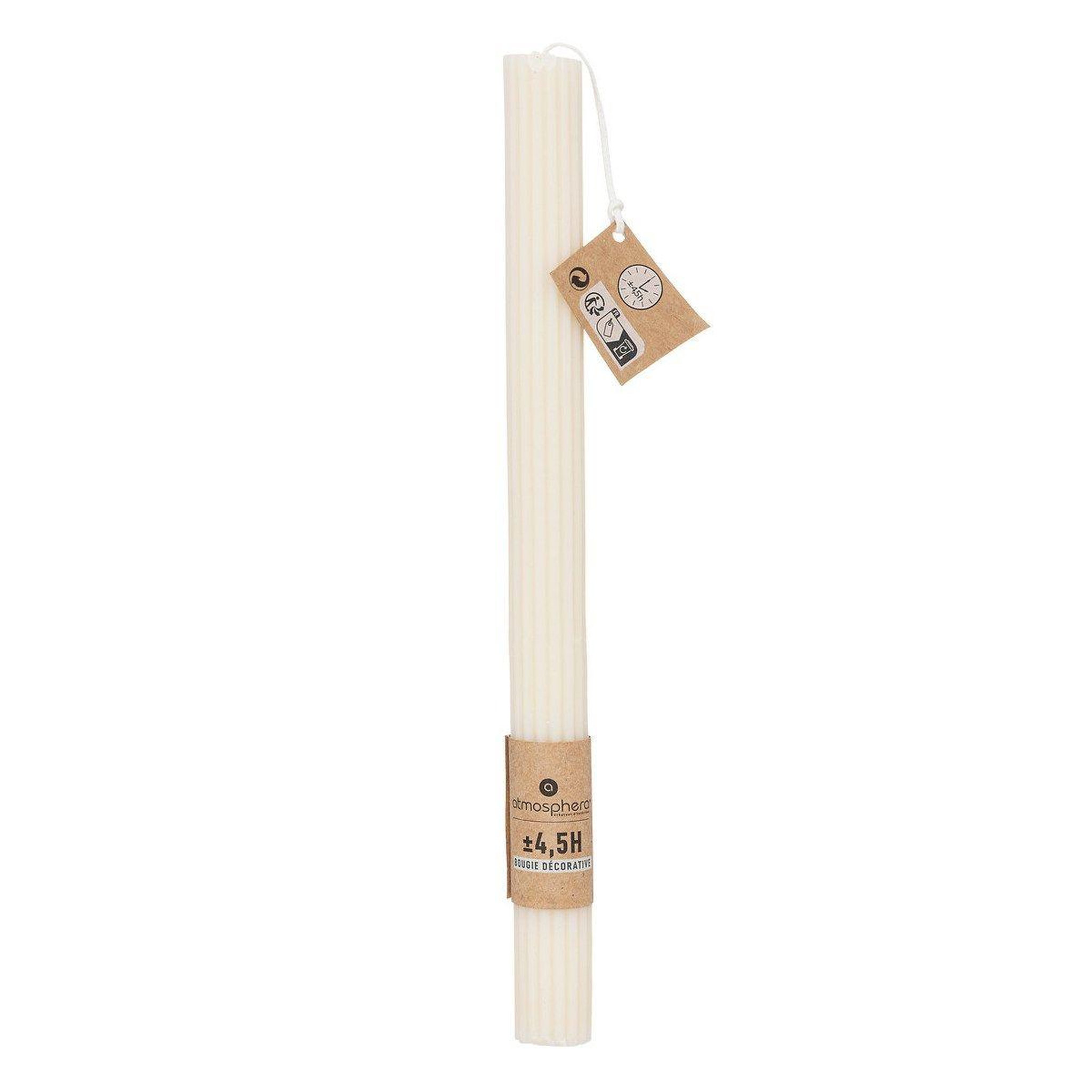 Voir la diapositive 2 : ATMOSPHERA Bougie Bâton  Demi  26cm Ivoire