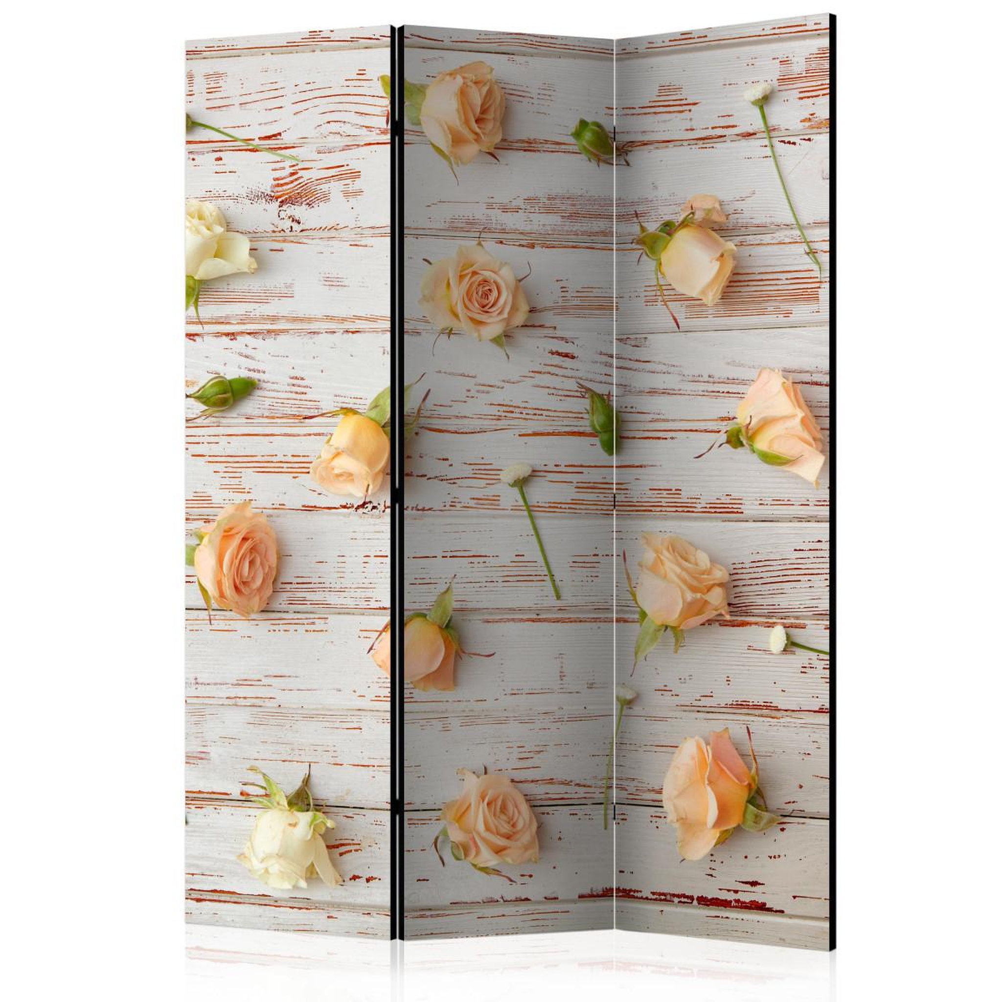 Paris Prix Paravent 3 volets  wood & roses  135x172cm