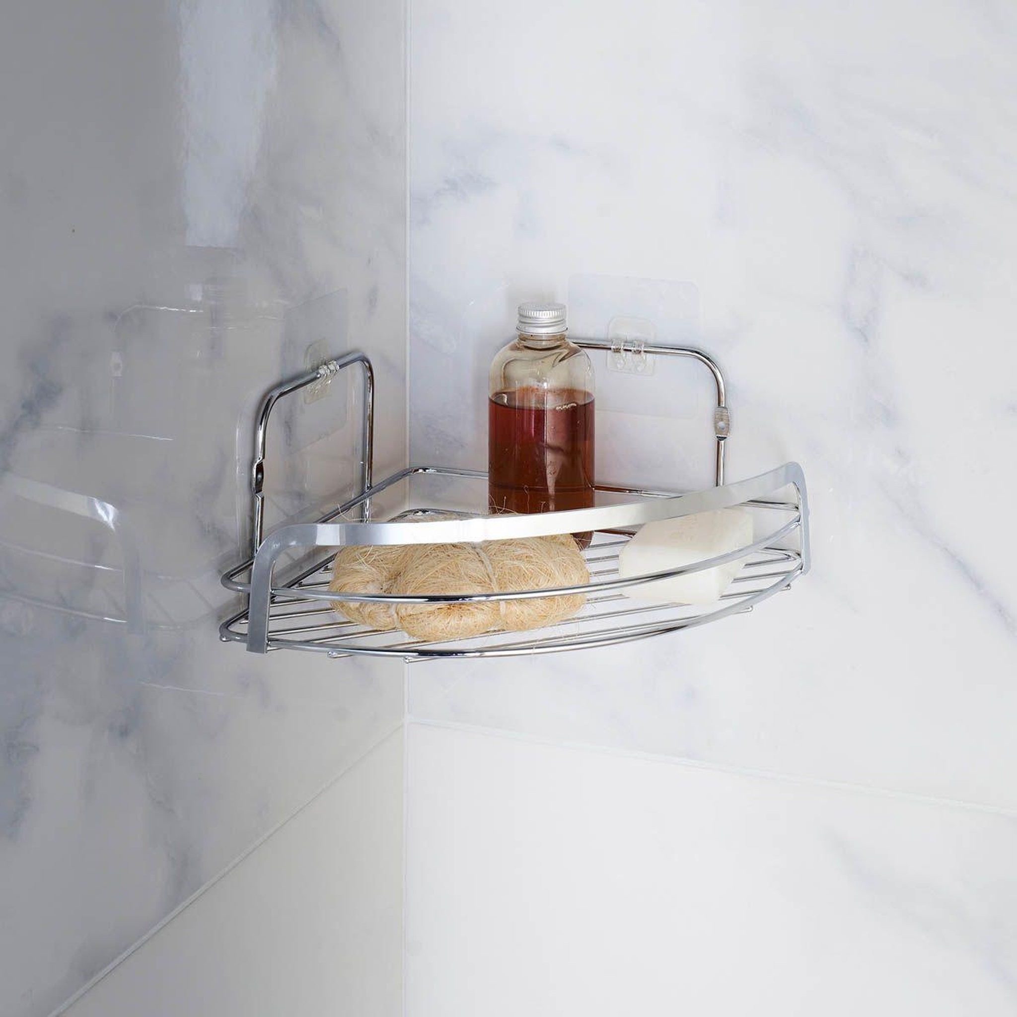 Voir la diapositive 3 : Douceur d'Intérieur Panier de douche angle adhésif  filaire premium  29cm chrome