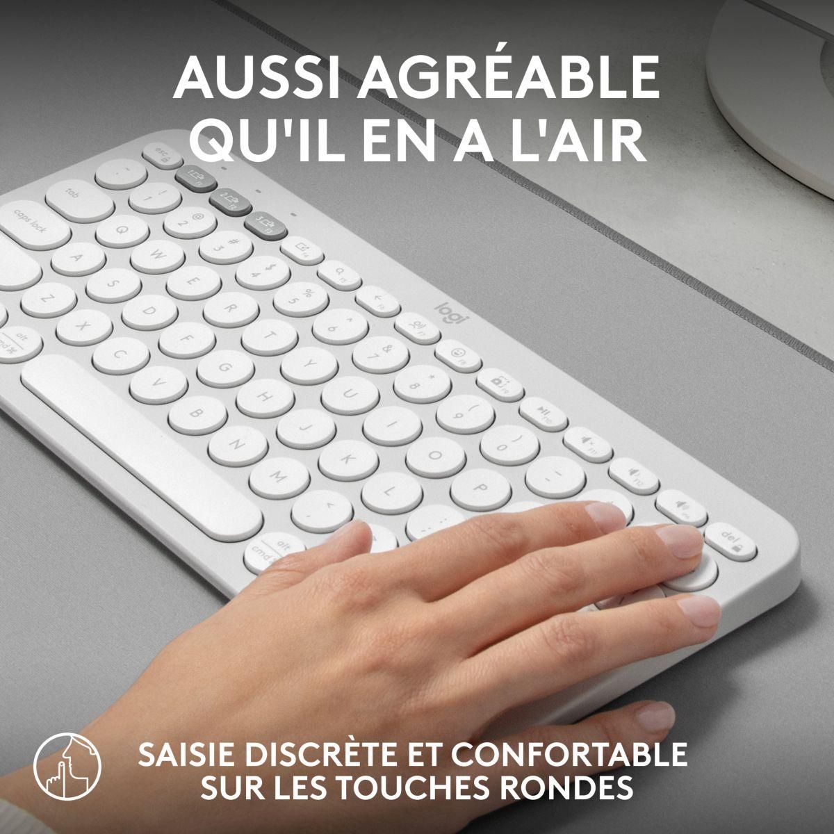 Logitech Clavier sans fil Pebble 2 K380s Blanc cassé