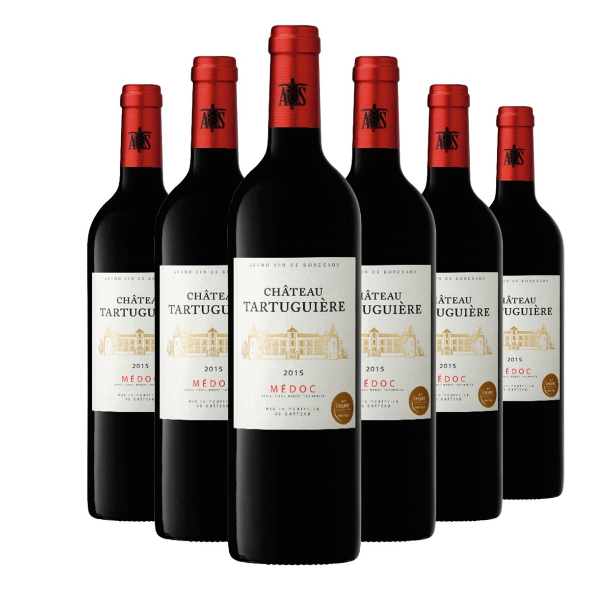 Lot de 6 bouteilles Château Tartuguière Médoc Rouge 2015