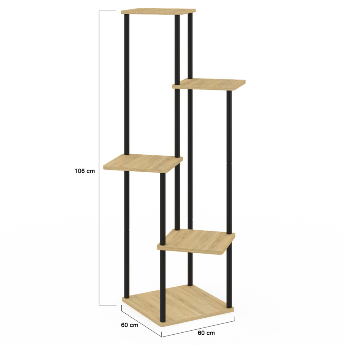 ID MARKET Etagère à pots de fleurs porte plante DETROIT 5 niveaux design industriel