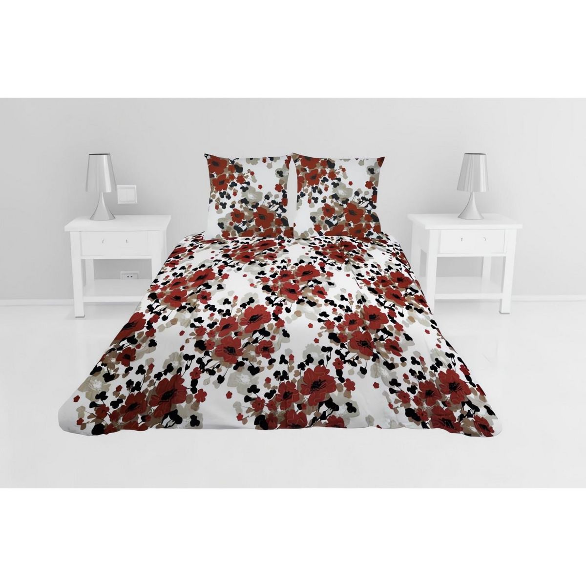 SOLEIL D'OCRE Couvre-lit boutis matelassé 220x240 cm CECILE avec 2 taies d'oreiller