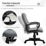 VINSETTO Vinsetto Chaise de bureau fauteuil bureau massant pivotant hauteur réglable tissu lin gris