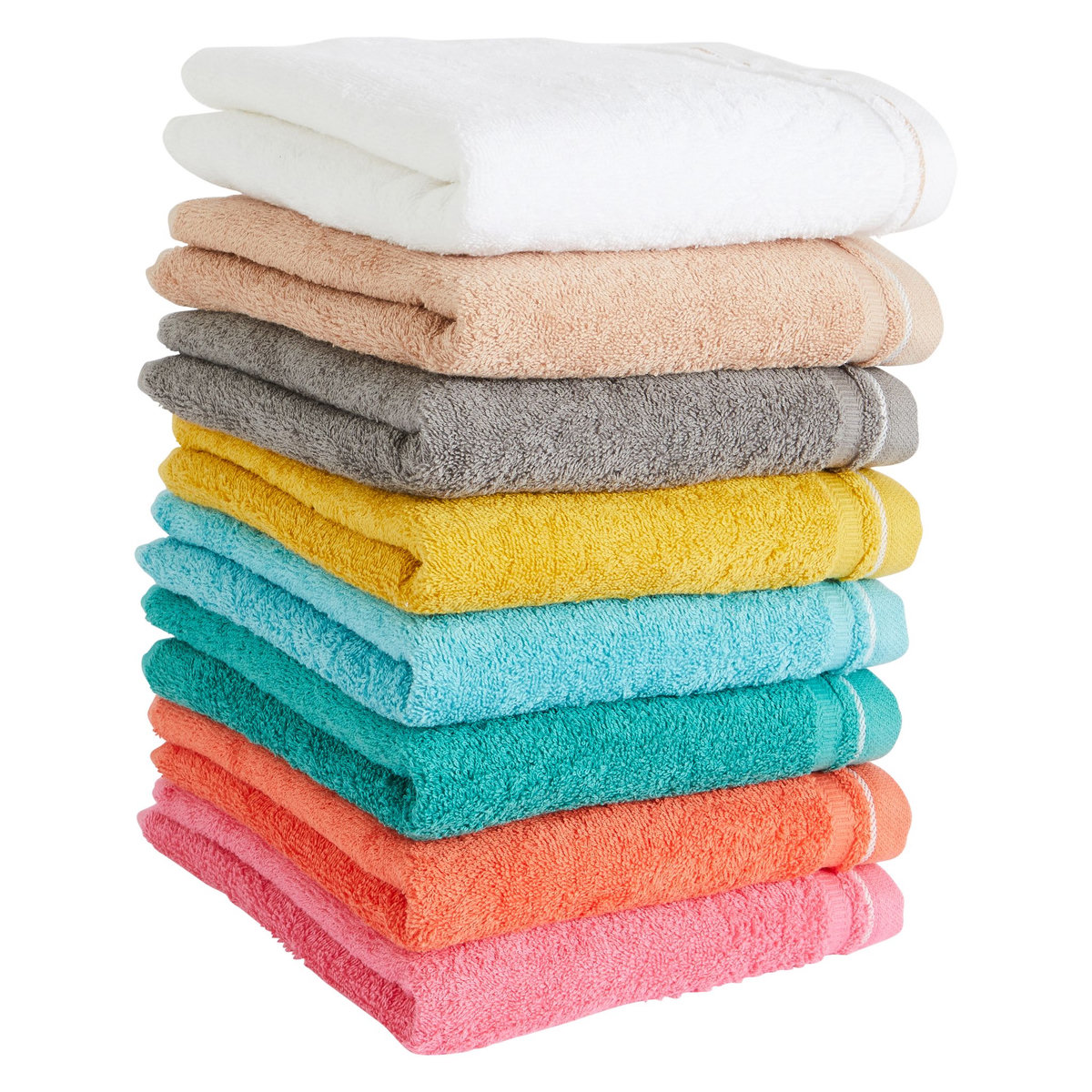 ACTUEL Serviette de toilette unie en coton  450 g/m²