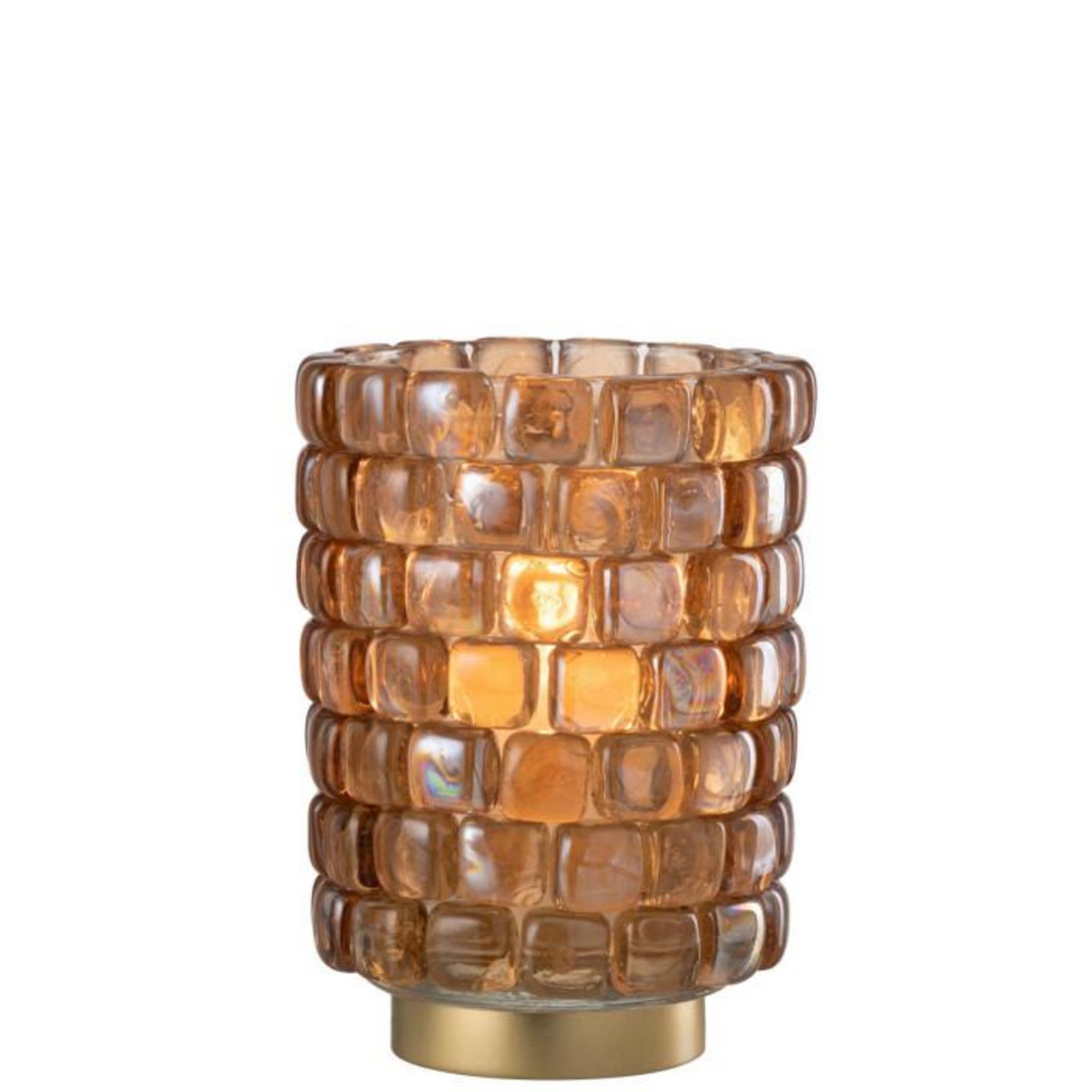 Paris Prix Photophore Mosaïque en Verre  Harlan  20cm Cognac