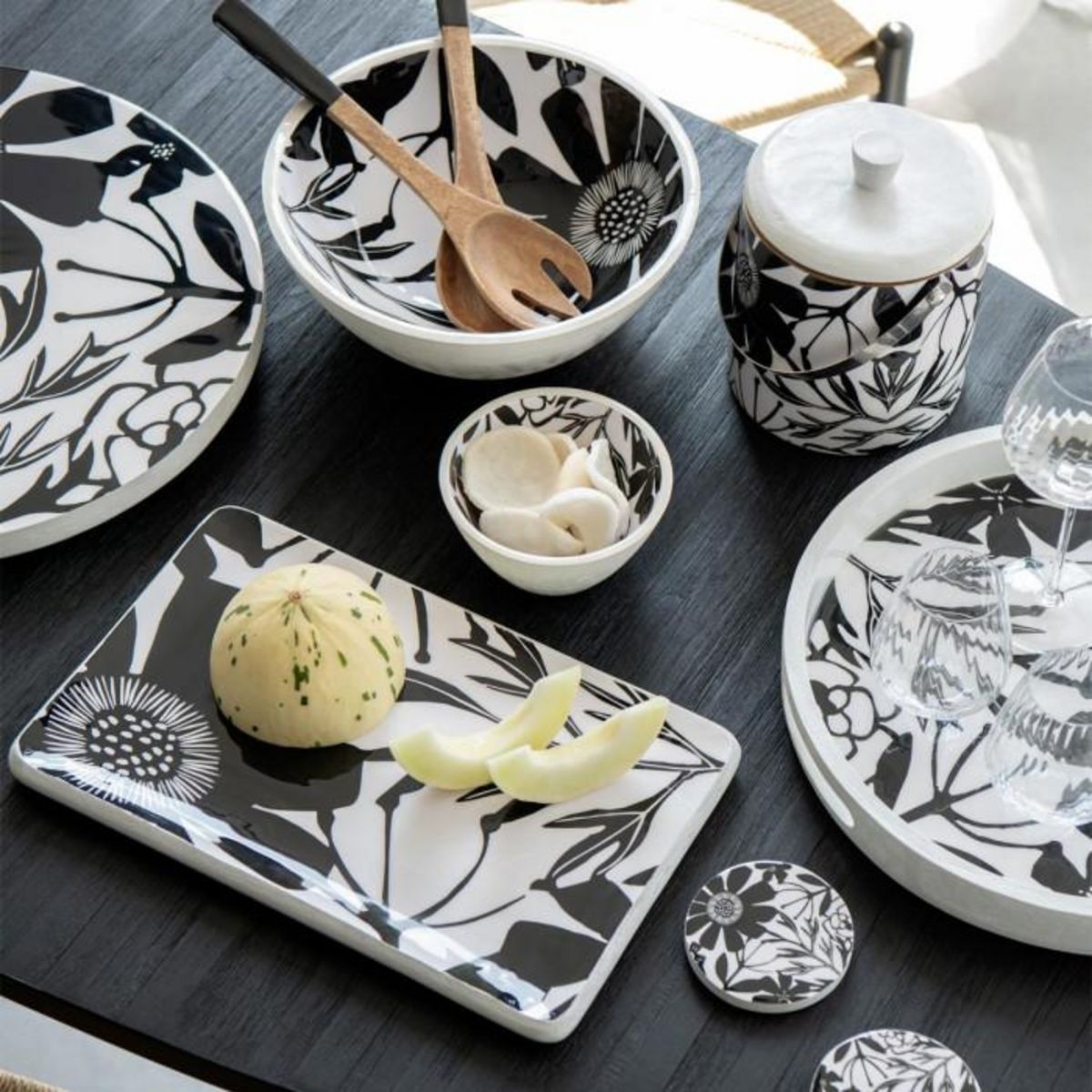 Paris Prix Seau à Glace en Bois  Tod  40cm Noir & Blanc