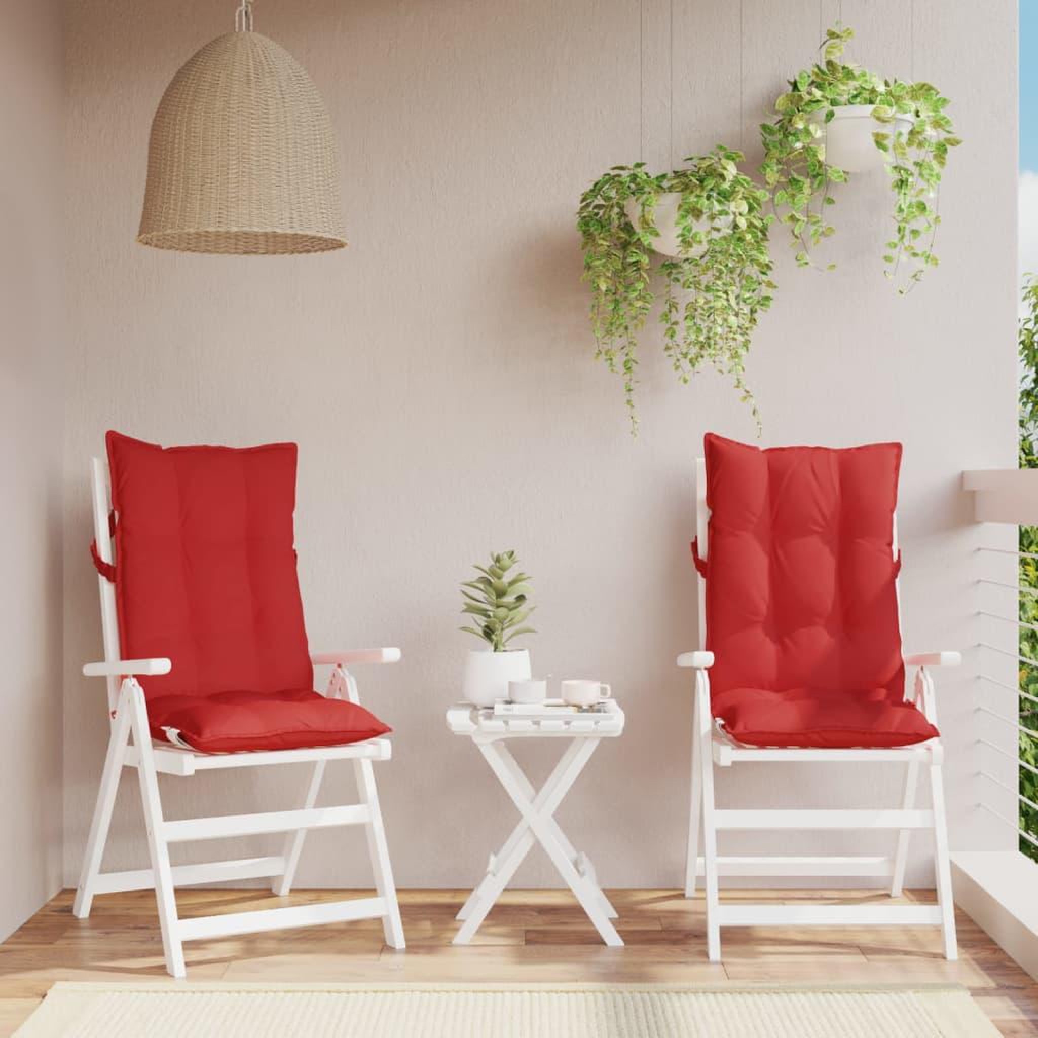 VIDAXL Coussins de chaise a dossier haut lot de 2 rouge tissu oxford