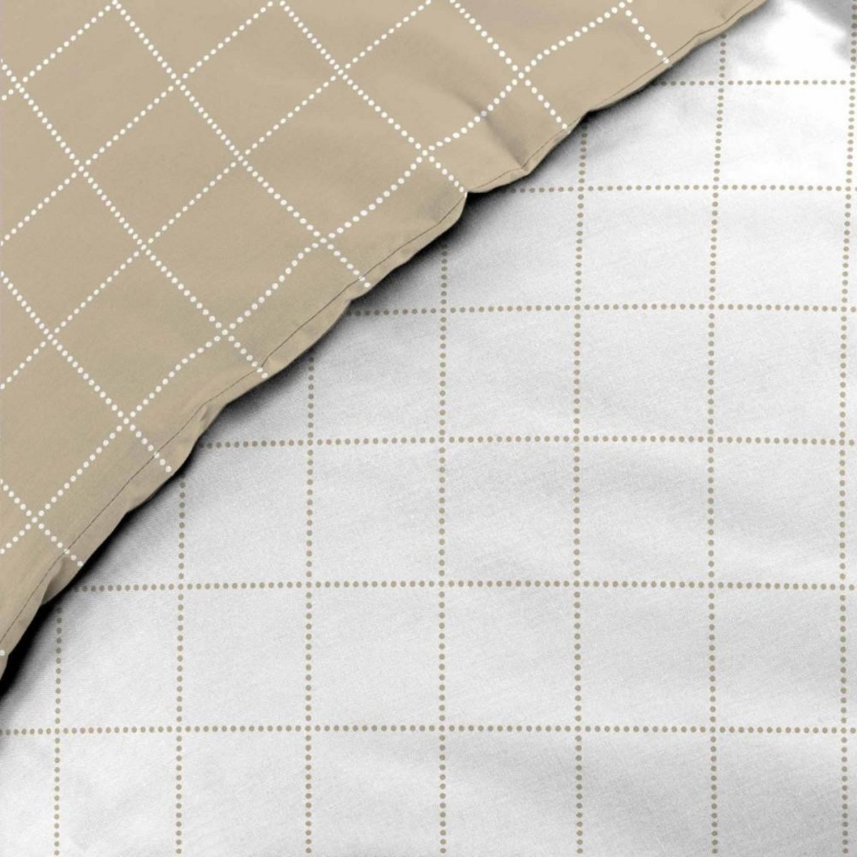 Douceur d'Intérieur Housse de couette 240x220 + 2 taies CARREAUX 100% coton 57fils