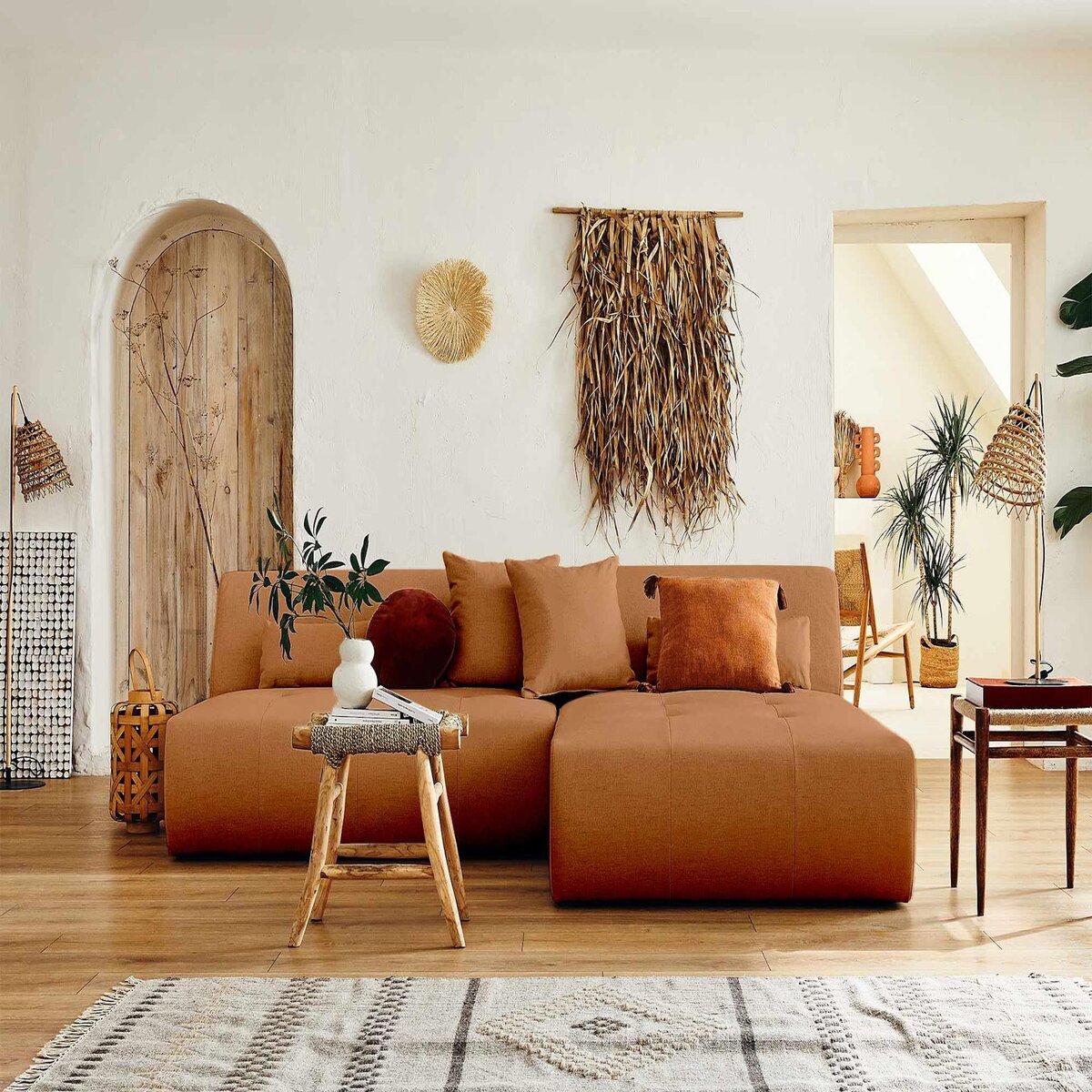 LISA DESIGN Onyx - canapé modulable d'angle réversible 4 places - en tissu