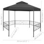 Voir la diapositive 6 : VIDAXL Belvedere de jardin 323x275x265 cm Anthracite