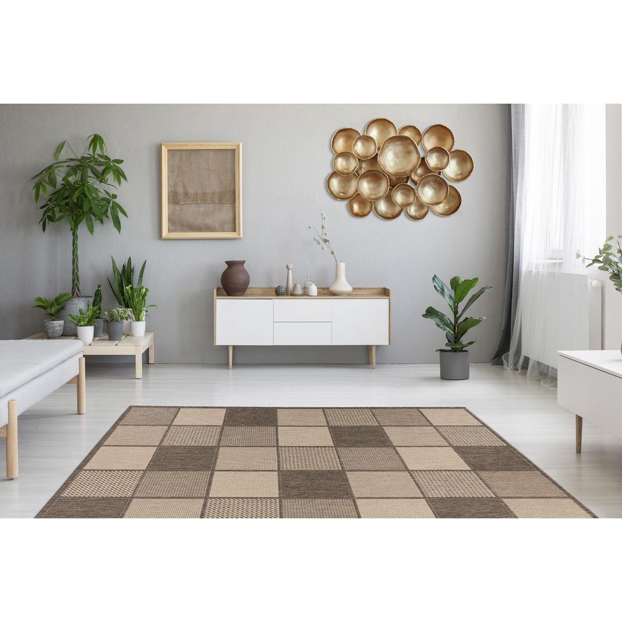 Voir la diapositive 3 : Paris Prix Tapis géométrique à poils plats  splash  crème