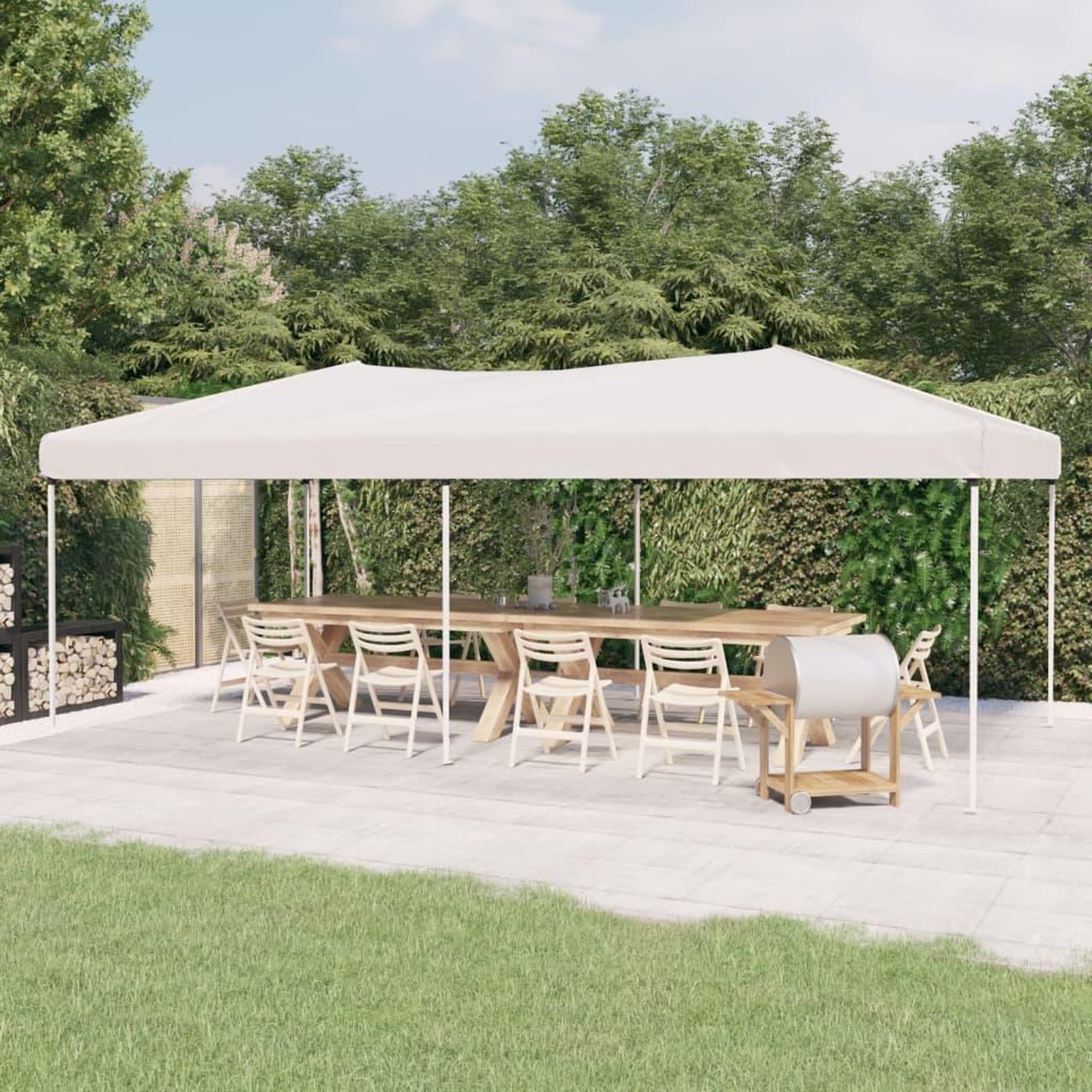 Voir la diapositive 1 : VIDAXL Tente de reception pliable Blanc 3x6 m