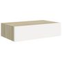 Voir la diapositive 4 : VIDAXL Etageres a tiroir murales 2 pcs Chene et blanc 40x23,5x10cm MDF
