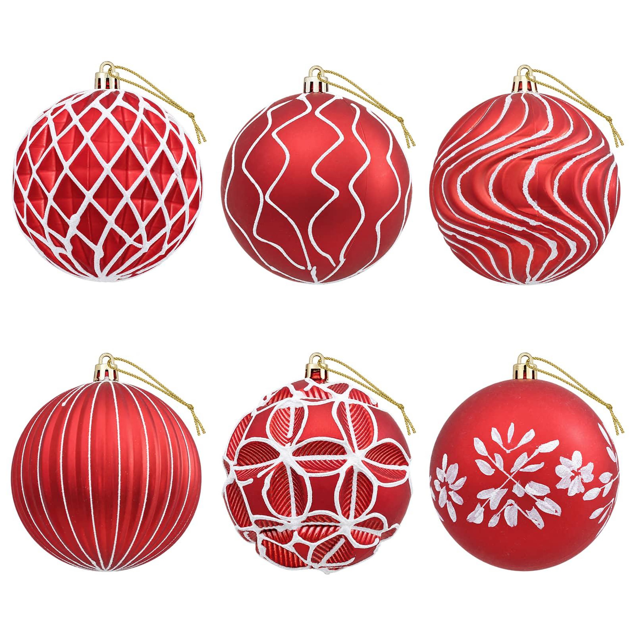 Voir la diapositive 5 : VIDAXL Ensemble de boules de Noël XL 12 pc Rouge et Blanc Diam. 10 cm