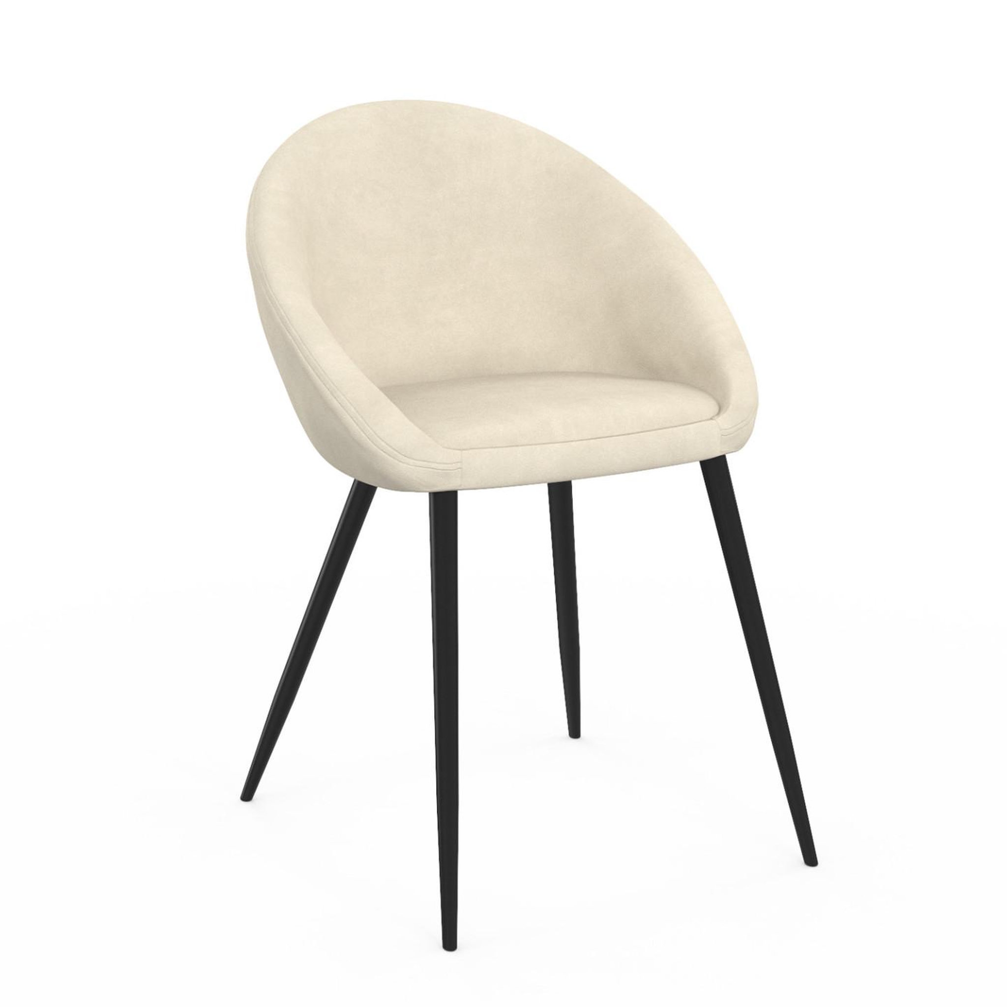 Voir la diapositive 3 : ID MARKET Lot de 4 chaises naya en velours crème pour salle à manger