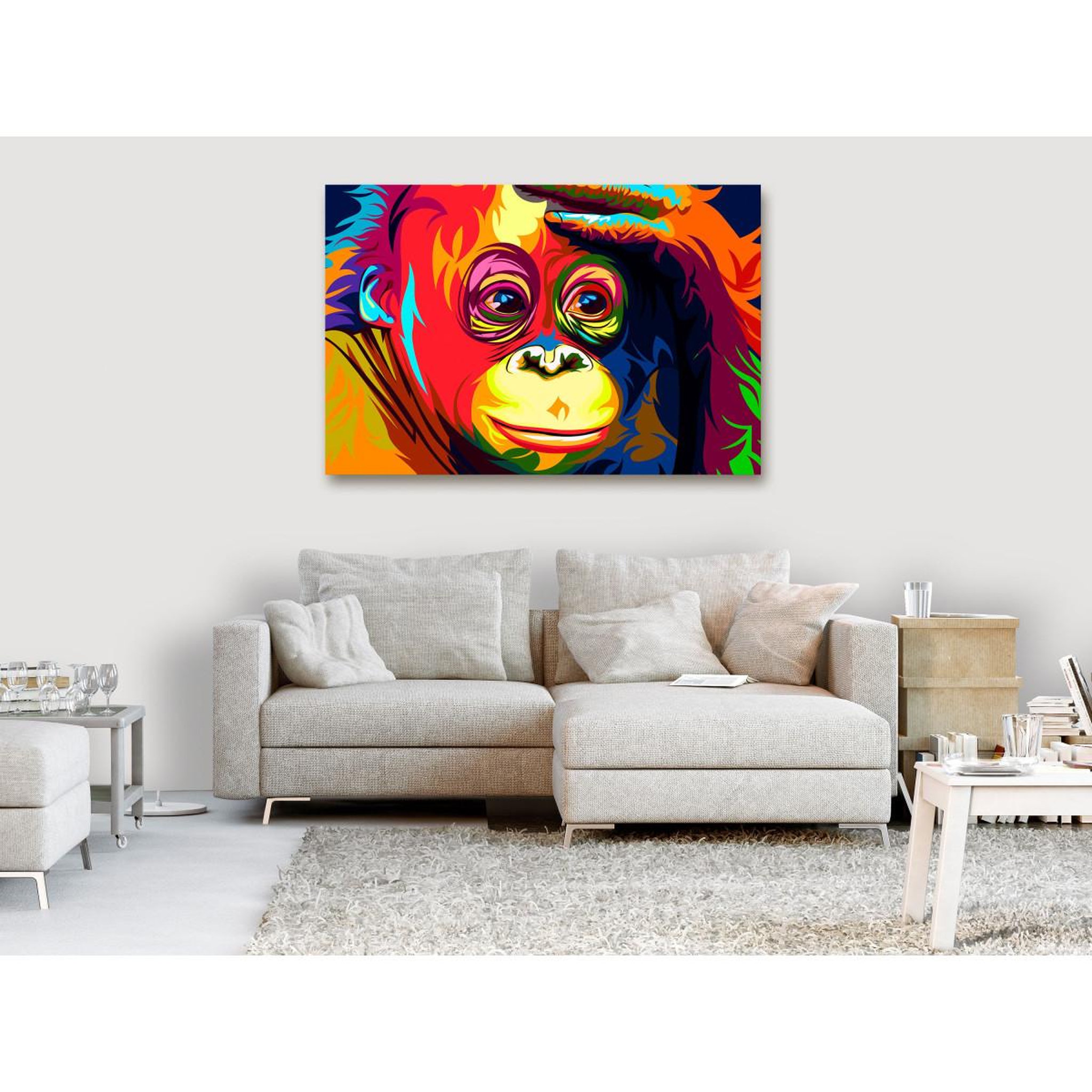 Voir la diapositive 2 : Paris Prix Tableau Imprimé  Colourful Orangutan Wide