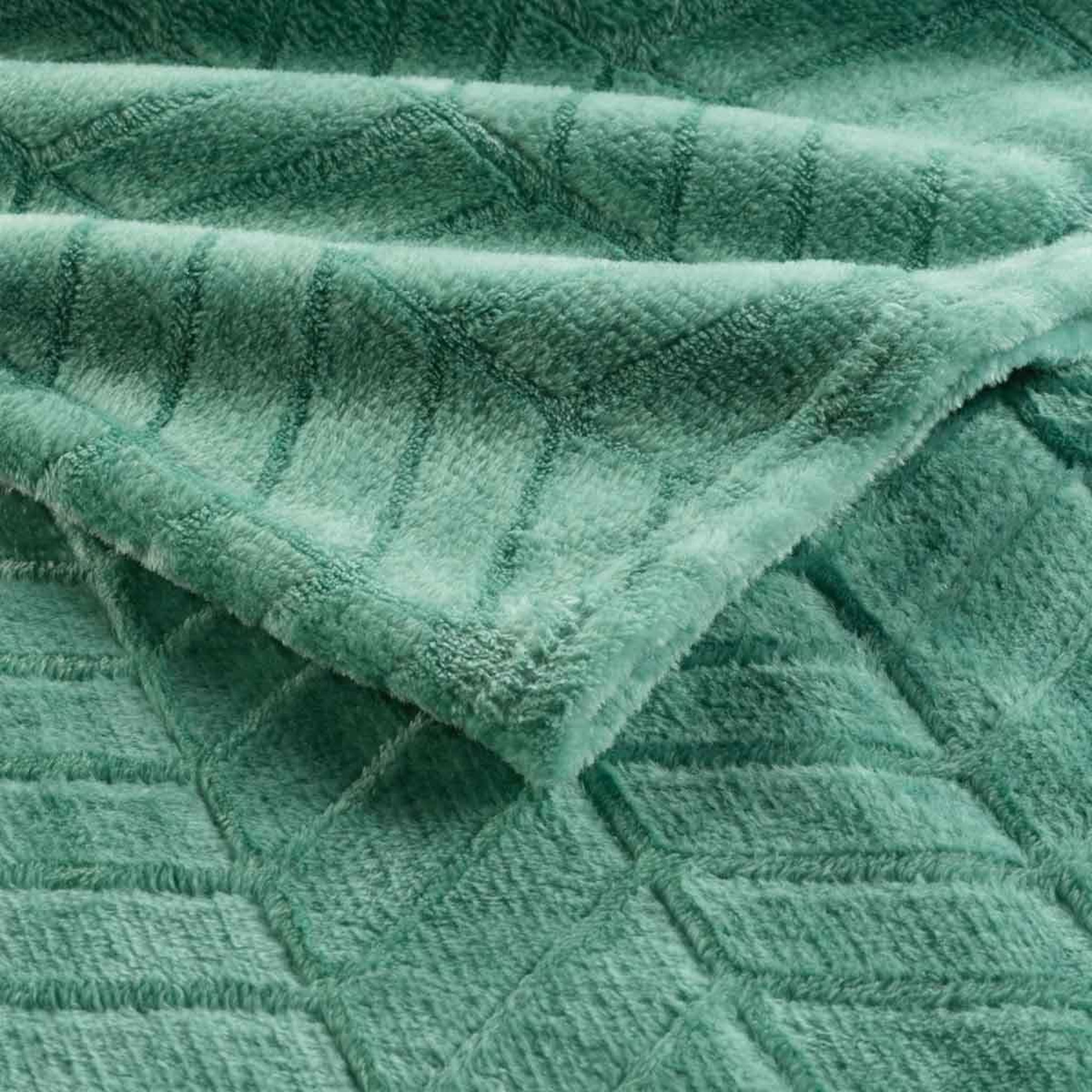 Voir la diapositive 3 : Douceur d'Intérieur Plaid flanelle uni  arya  180x220cm sauge