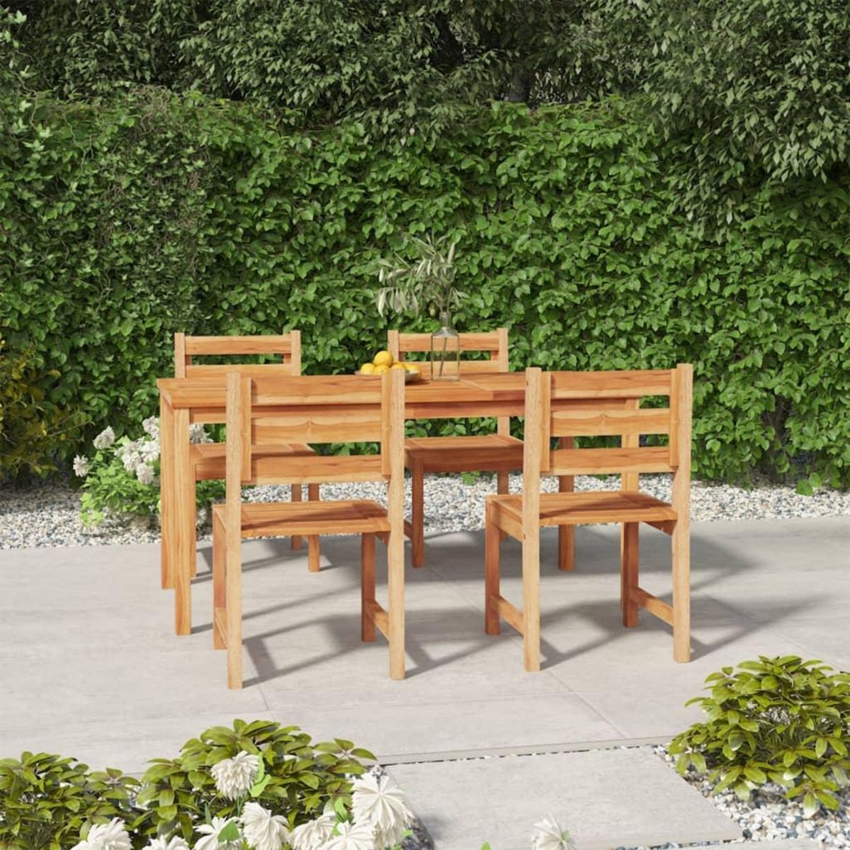 VIDAXL Ensemble a manger de jardin 5pcs Bois de teck massif