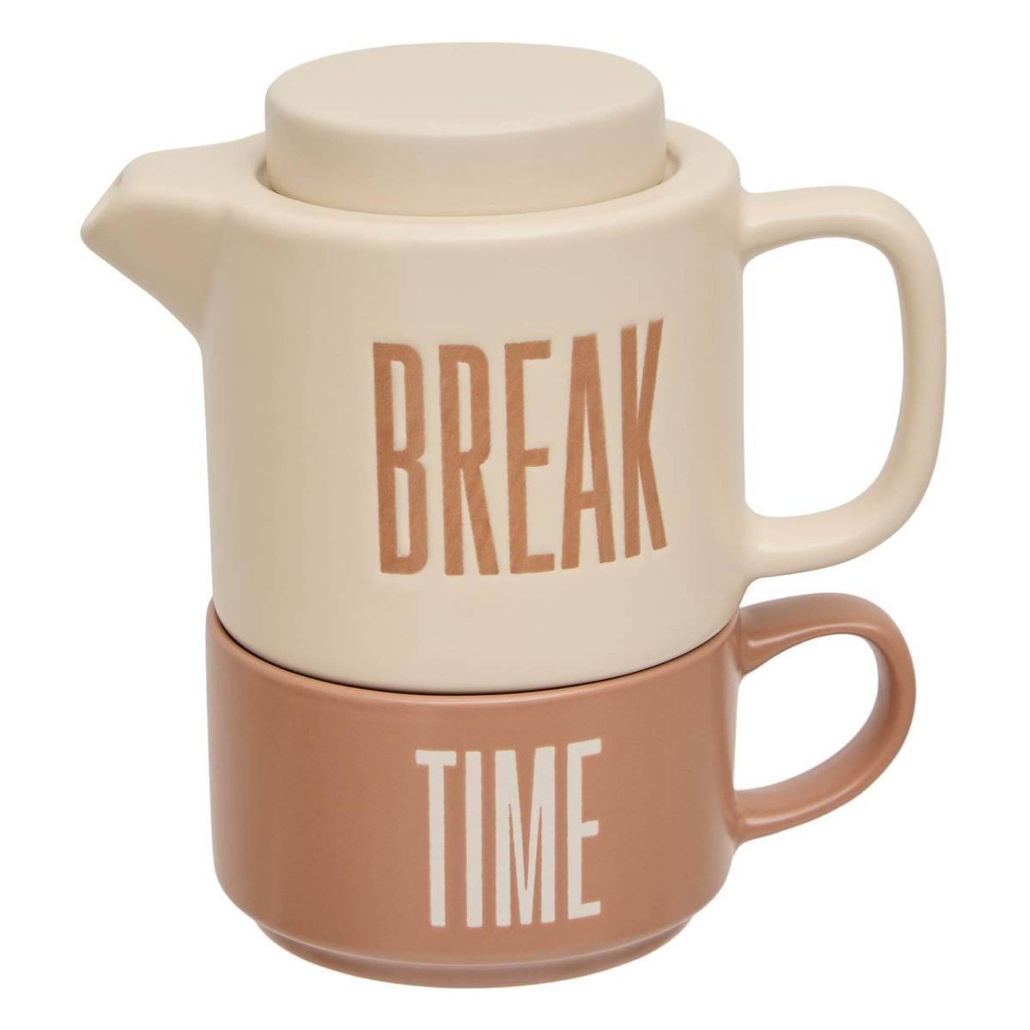 SECRET DE GOURMET Théière Solitaire en Grès  Break Time  45cl Beige
