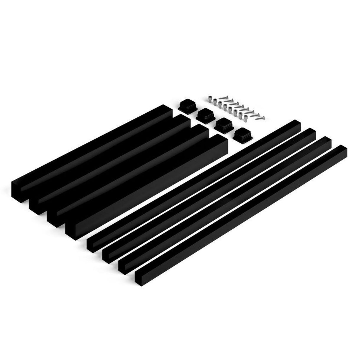 EMUCA SRL Pieds carrés et cadre de table, 50x50mm, 1.150 x 750 mm, Peint en noir