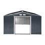 Voir la diapositive 5 : SWEEEK Abri de jardin en métal - Slack - 12.99 m² anthracite - Deux portes coulissantes. kit de fixation sol inclus. L 341 x 386 x 211cm