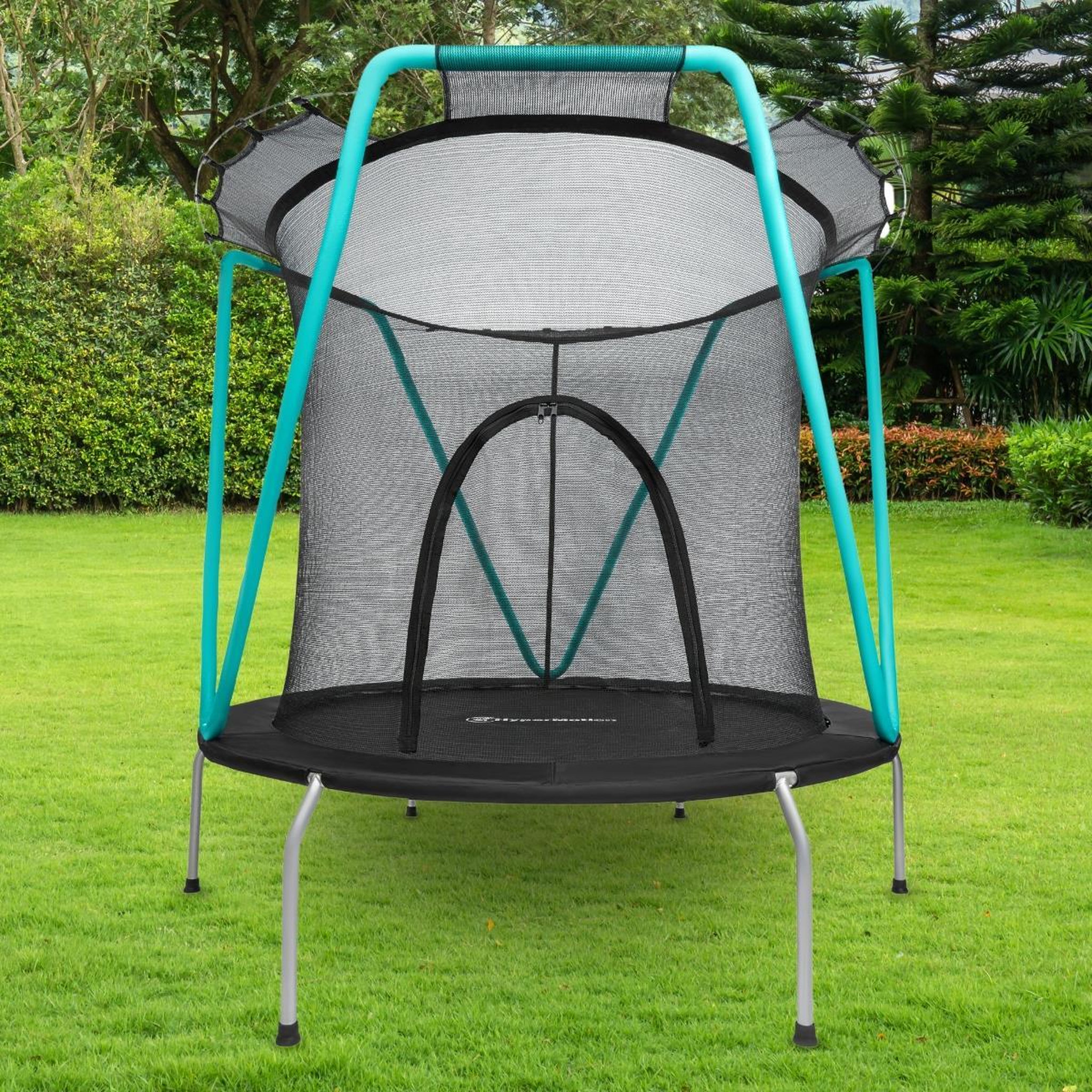 Voir la diapositive 2 : HYPERMOTION Trampoline Enfant HyperMotion Ø 167 cm avec Filet de Sécurité, Charge Max. 25 kg